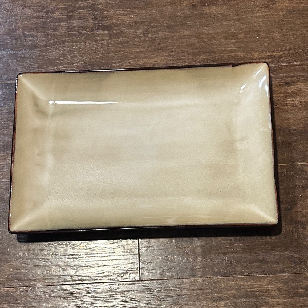 Pfaltzgraff Platter Tray 14” Rectangular Taos & Painted Poppies Beige Brown